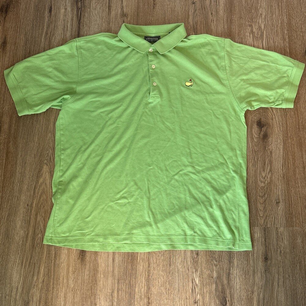 Masters Collection Green Pima Cotton Golf Polo Shirt Mens XL Short Sleeve Logo
